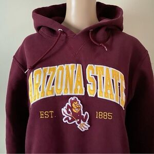 Arizona State University Sun Devils Maroon Hoodie, size medium